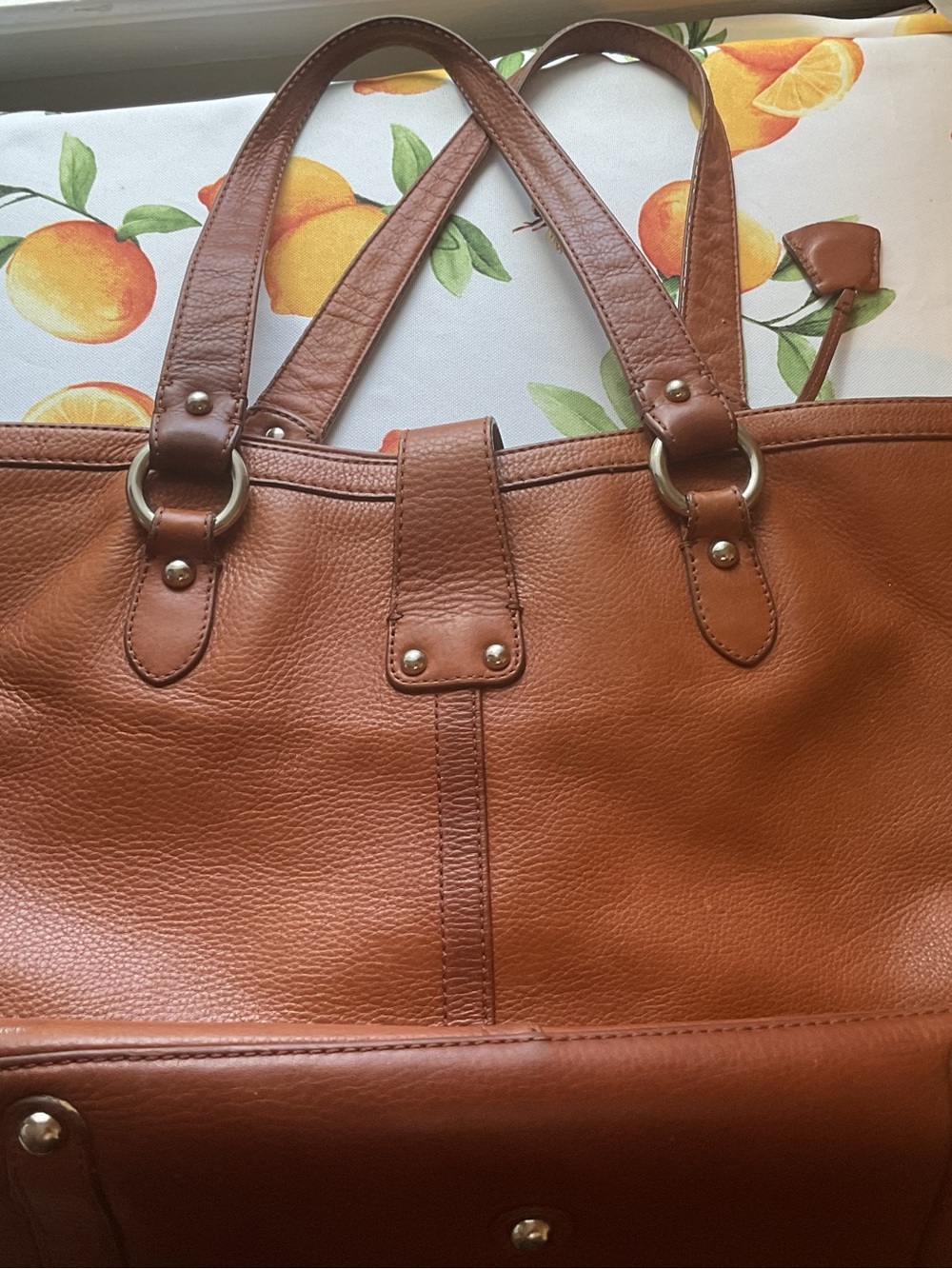 Banana Republic Tan Brown Leather Tote with Dual Handles